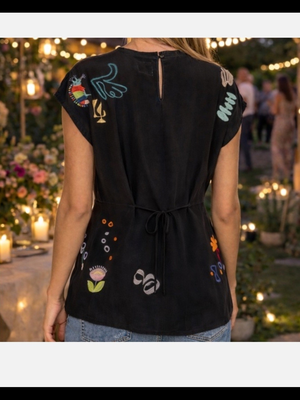 Johnny Was 100% Silk Blouse Sz M - Picture 3 of 14